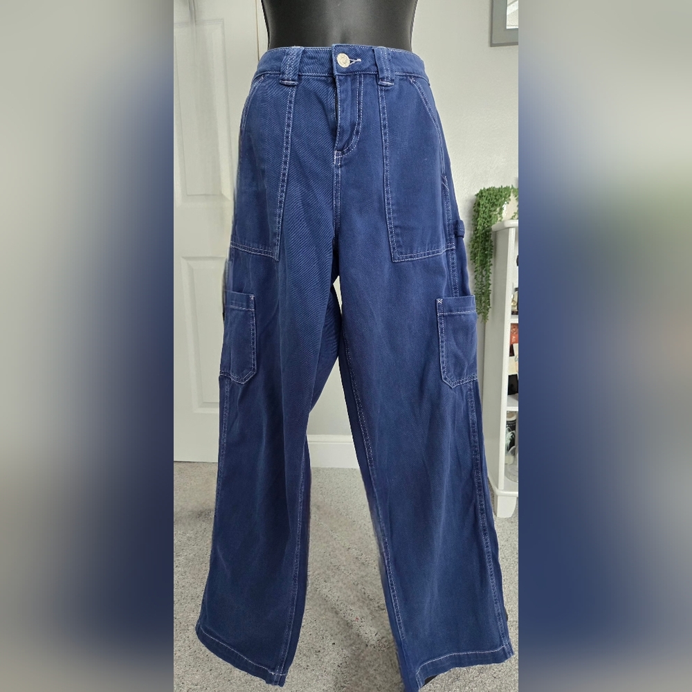 Garage Dani Carpenter Pants - Dark Wash / White Stitch Junior Size 3